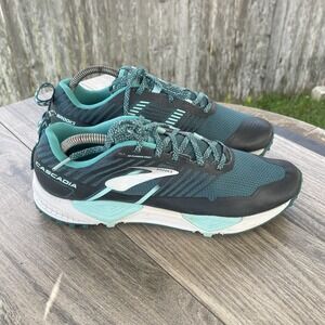 Brooks Cascadia 13 Running Shoes Women 10.5 Blue Teal Trail Sneakers 1202741B343